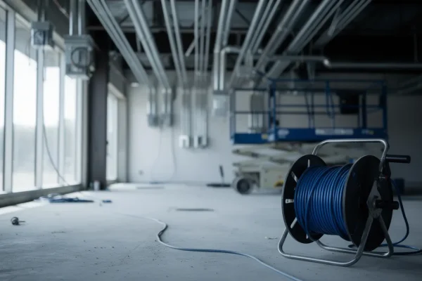 New conduit and electrical fit up in a commercial storefront