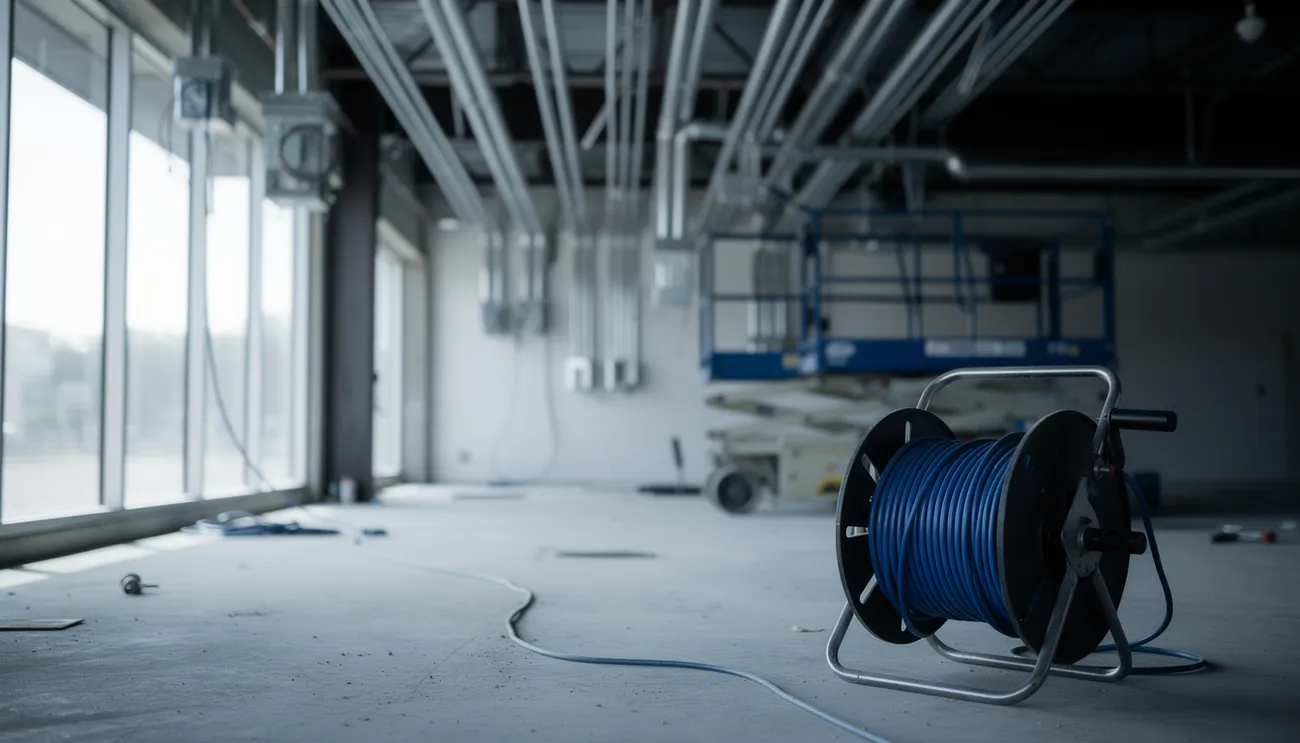 New conduit and electrical fit up in a commercial storefront