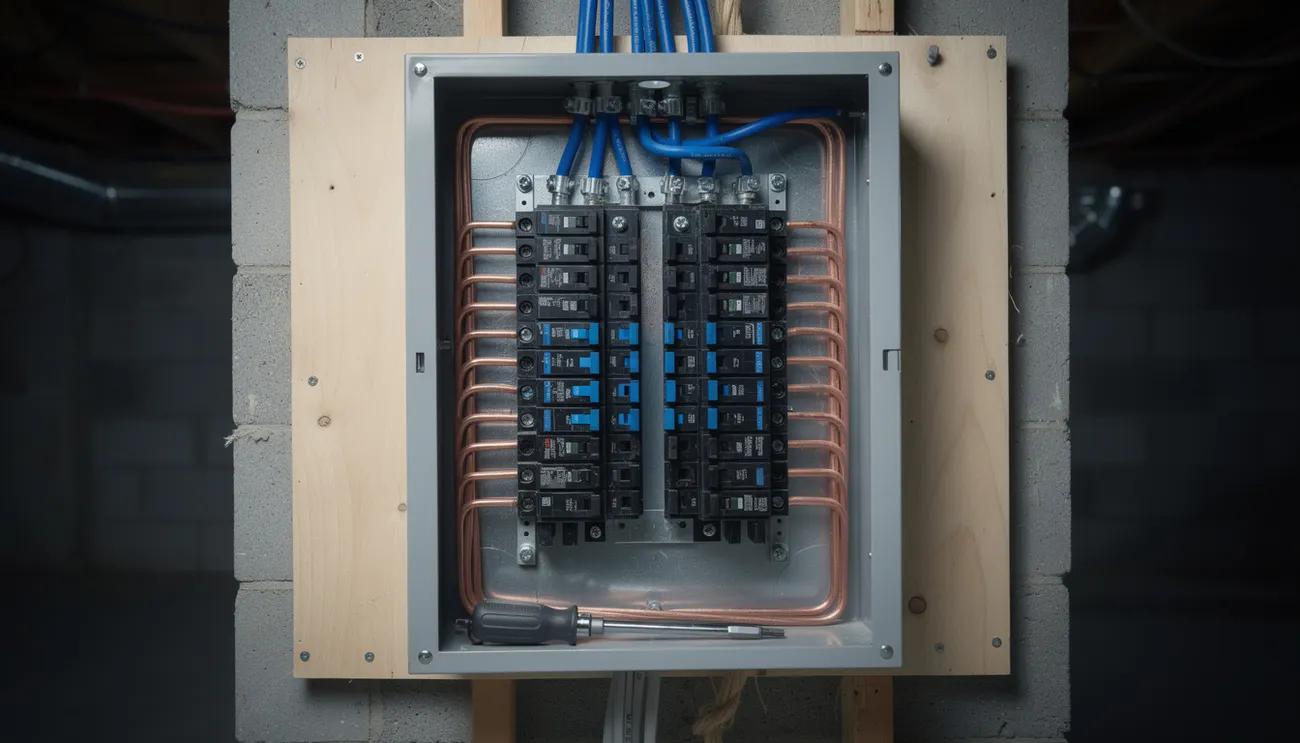 New 200 amp electrical panel installed in a Whitby basement